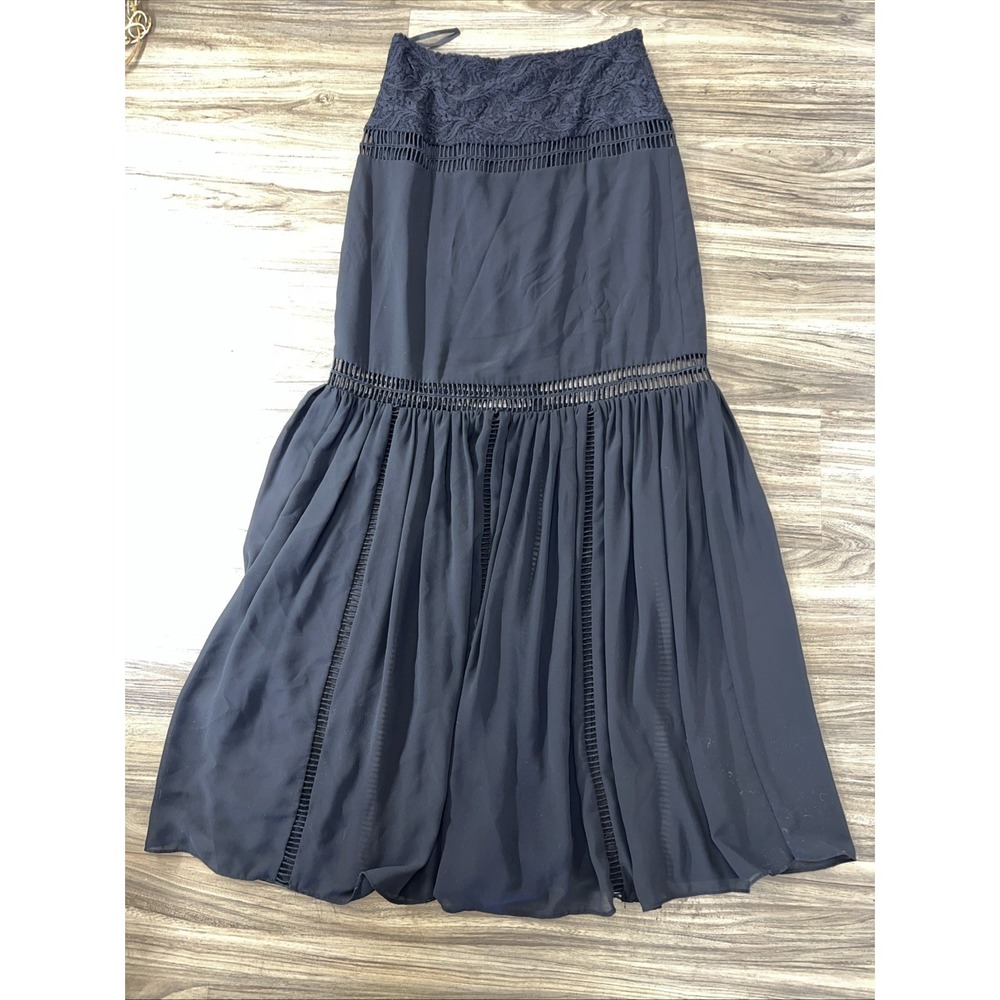 Ale By Alessandra Black Maxi Boho Skirt Size S Beachwear